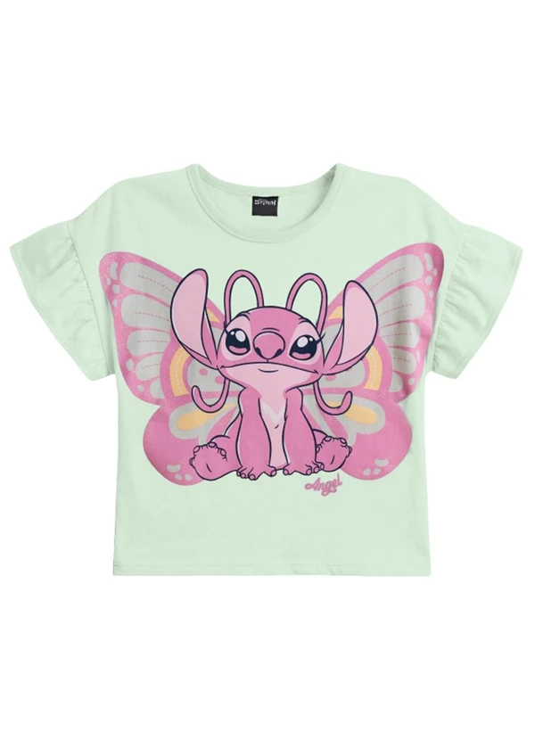 Brandili - Blusa Infantil Menina em Meia Malha Verde