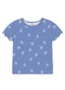 Brandili - Blusa Infantil Menina em Ribana Florida Natural - variação: Azul