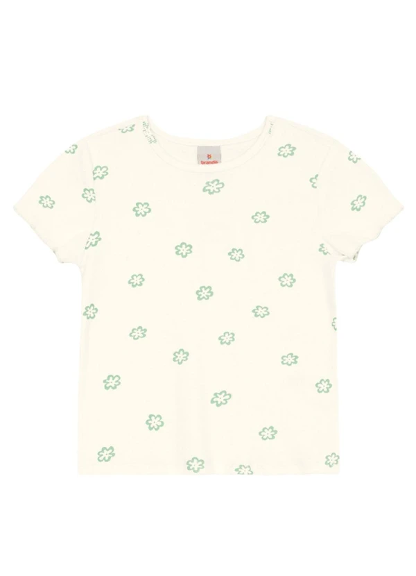 Brandili - Blusa Infantil Menina em Ribana Florida Natural 3