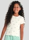 Brandili - Blusa Infantil Menina em Ribana Florida Natural - variação: Natural
