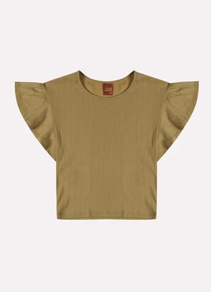Kyly - Blusa Infantil Menina em Ribana Marrom - KYLY