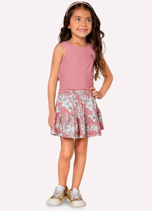 Blusa Infantil Menina em Ribana Milon (Rosa) - MILON