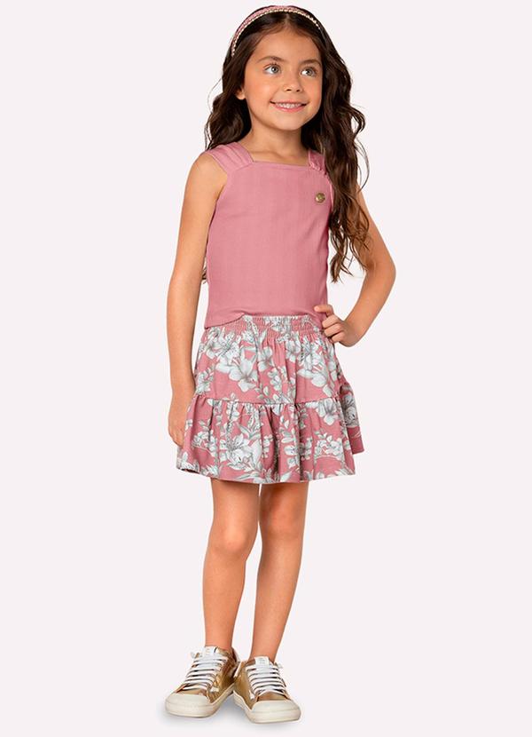 Milon - Blusa Infantil Menina em Ribana Milon Rosa 1
