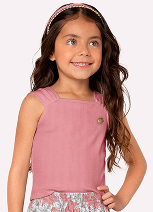 Milon - Blusa Infantil Menina em Ribana Milon Rosa 2