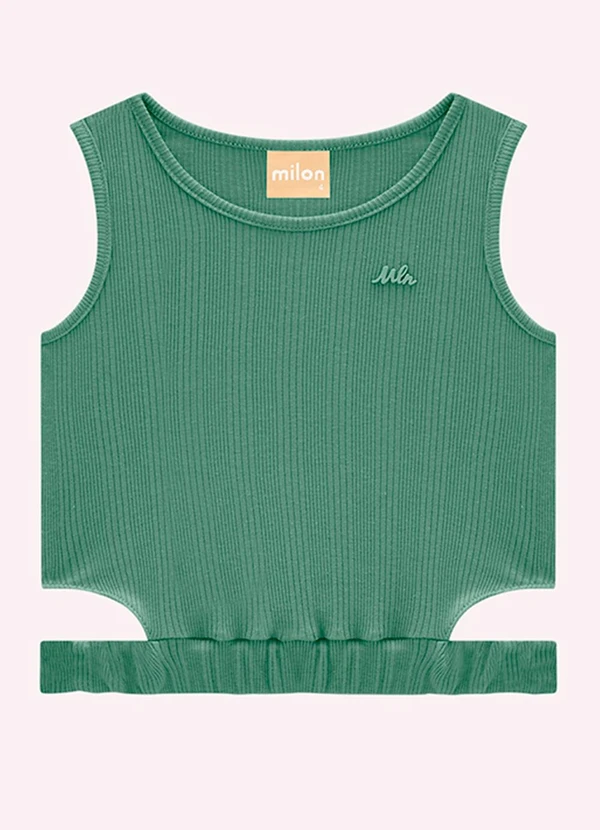 Milon - Blusa Infantil Menina em Ribana Milon Verde 3