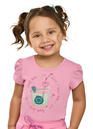 Elian - Blusa Infantil Menina Estampa Fresh Rosa - ELIAN