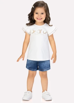 Milon - Blusa Infantil Menina Estampa Off White - MILON