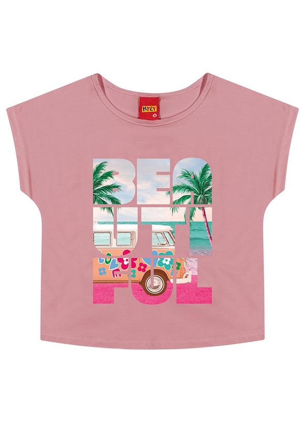 Kyly - Blusa Infantil Menina Estampa Rosa