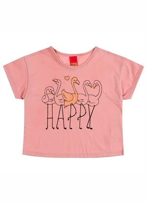 Kyly - Blusa Infantil Menina Flamingos Rosa - KYLY