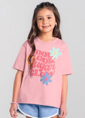 Brandili - Blusa Infantil Menina Floral Rosa - BRANDILI