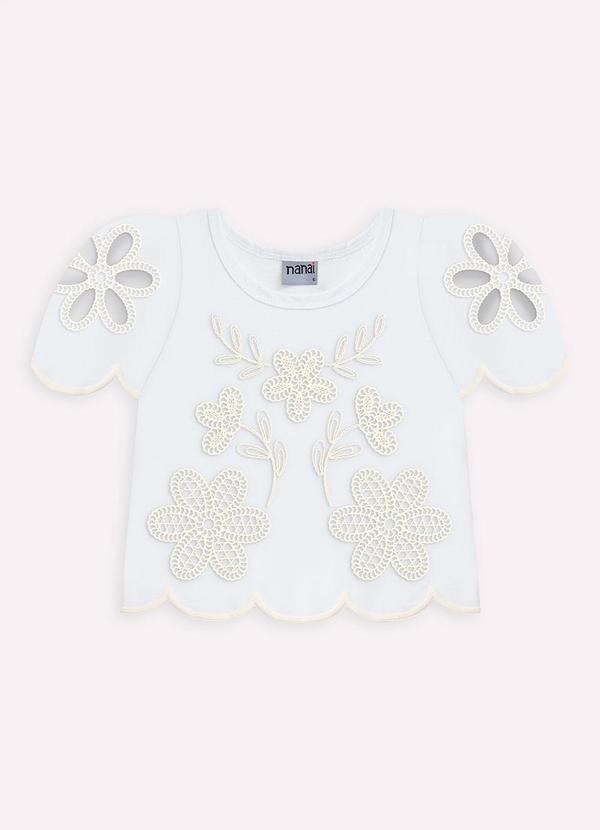Nanai - Blusa Infantil Menina Flores Branco 3