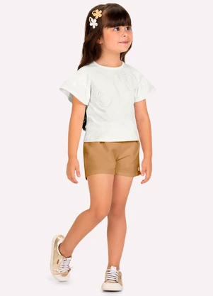 Milon - Blusa Infantil Menina Flores Branco - MILON