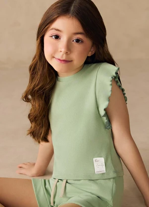 Colorittá - Blusa Infantil Menina Frufrus Timeless Verde - COLORITTÁ