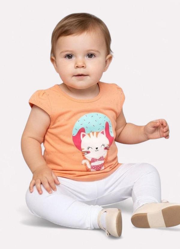 Kyly - Blusa Infantil Menina Gatinho Laranja 2