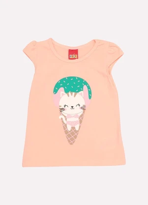 Kyly - Blusa Infantil Menina Gatinho Laranja - KYLY