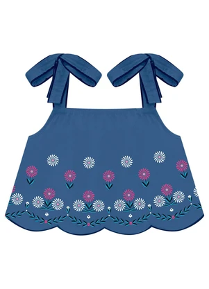 Nanai - Blusa Infantil Menina Laço Azul - NANAI