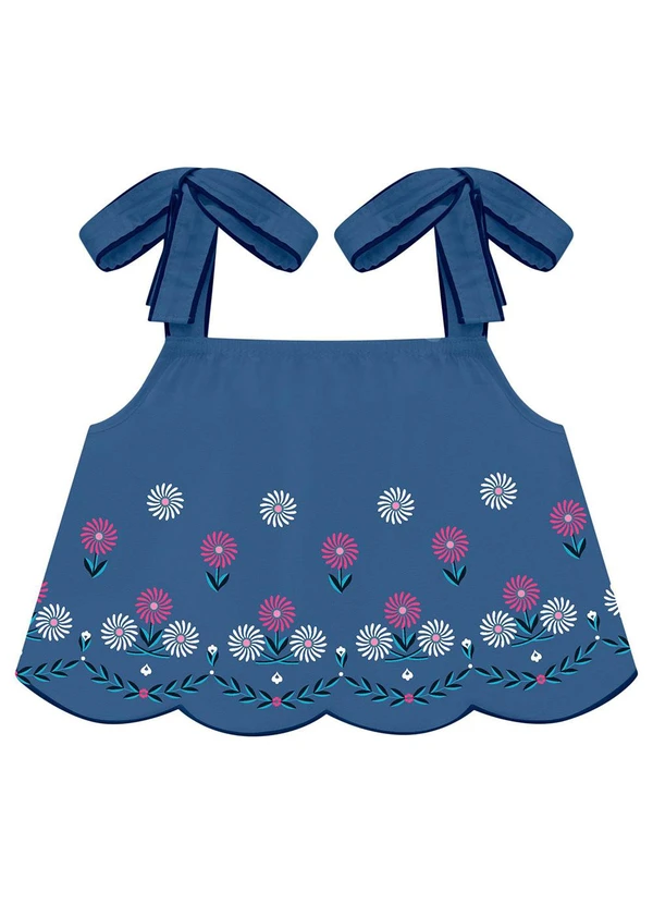 Nanai - Blusa Infantil Menina Laço Azul