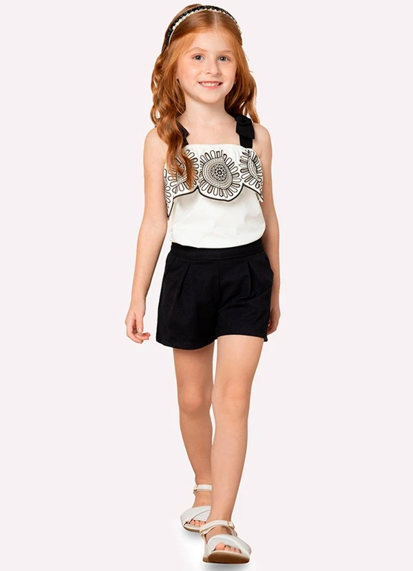 Milon - Blusa Infantil Menina Laço Milon Off White