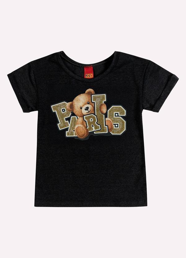 Kyly - Blusa Infantil Menina Lettering Cinza