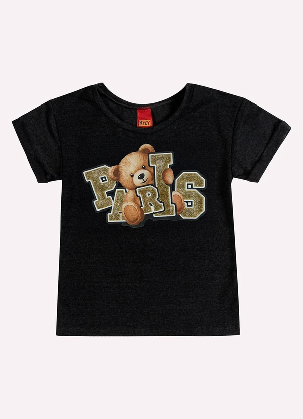 Kyly - Blusa Infantil Menina Lettering Cinza