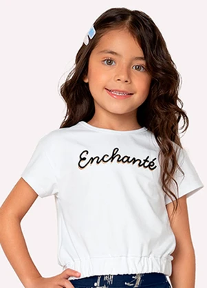 Blusa Infantil Menina Lettering Milon (Branco) - MILON