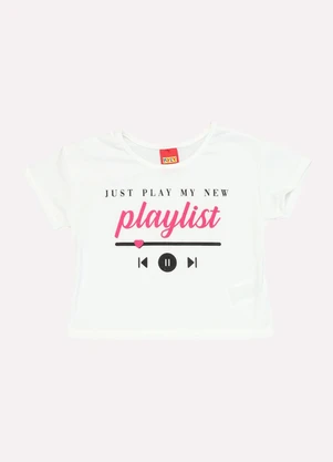 Kyly - Blusa Infantil Menina Lettering Off White - KYLY