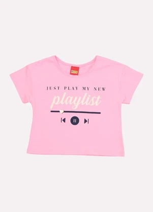Kyly - Blusa Infantil Menina Lettering Rosa - KYLY