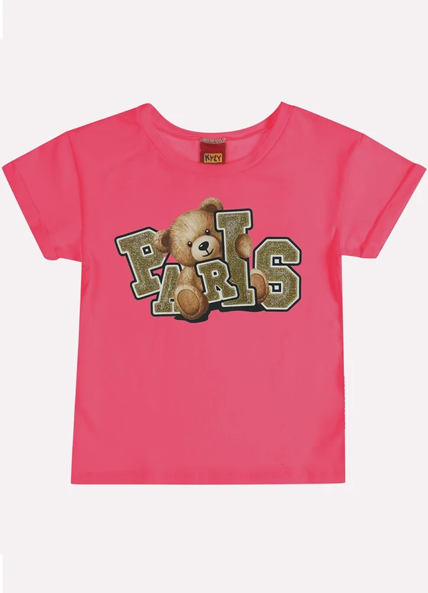 Kyly - Blusa Infantil Menina Lettering Rosa