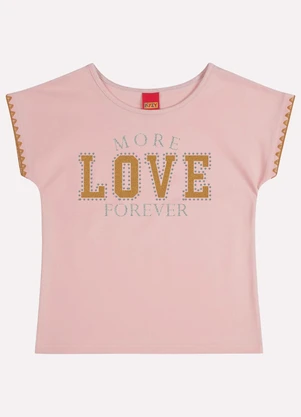 Kyly - Blusa Infantil Menina Lettering Rosa - KYLY