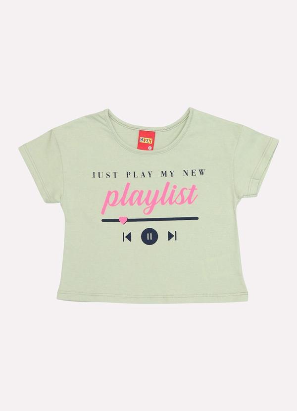 Kyly - Blusa Infantil Menina Lettering Verde