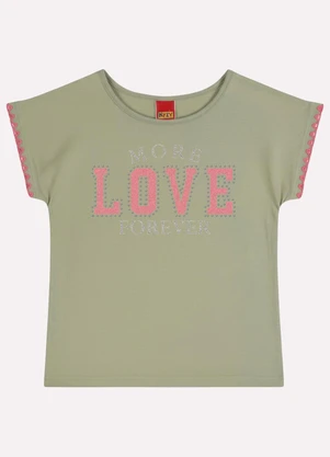 Kyly - Blusa Infantil Menina Lettering Verde - KYLY