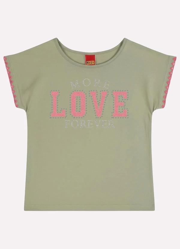 Kyly - Blusa Infantil Menina Lettering Verde