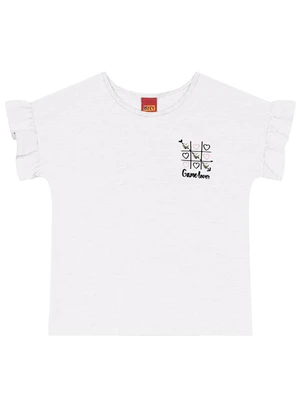 Kyly - Blusa Infantil Menina Manga Babado Branco - KYLY