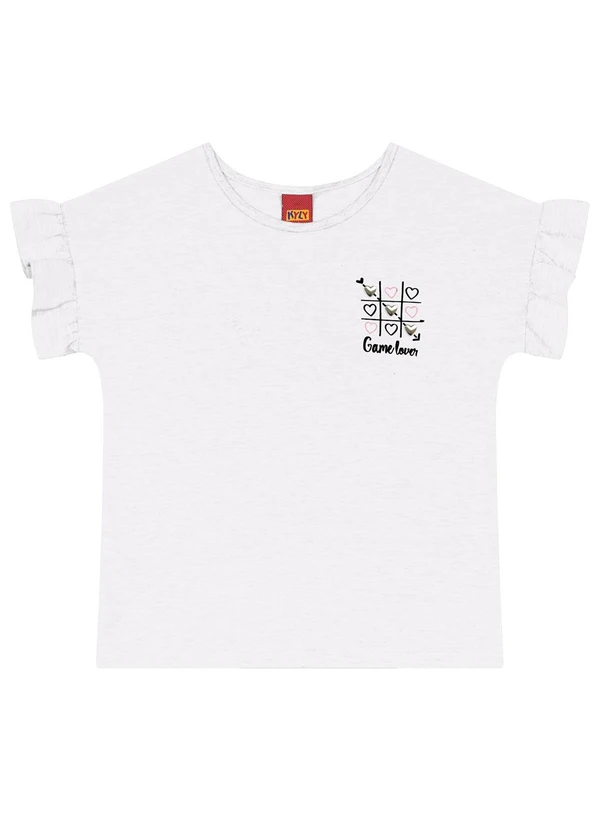 Kyly - Blusa Infantil Menina Manga Babado Branco 1