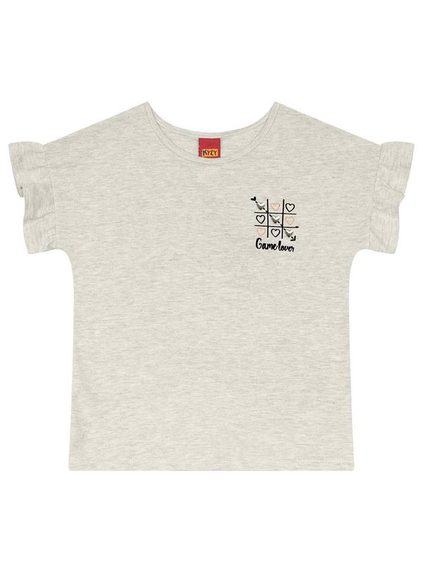 Kyly - Blusa Infantil Menina Manga Babado Cinza 1
