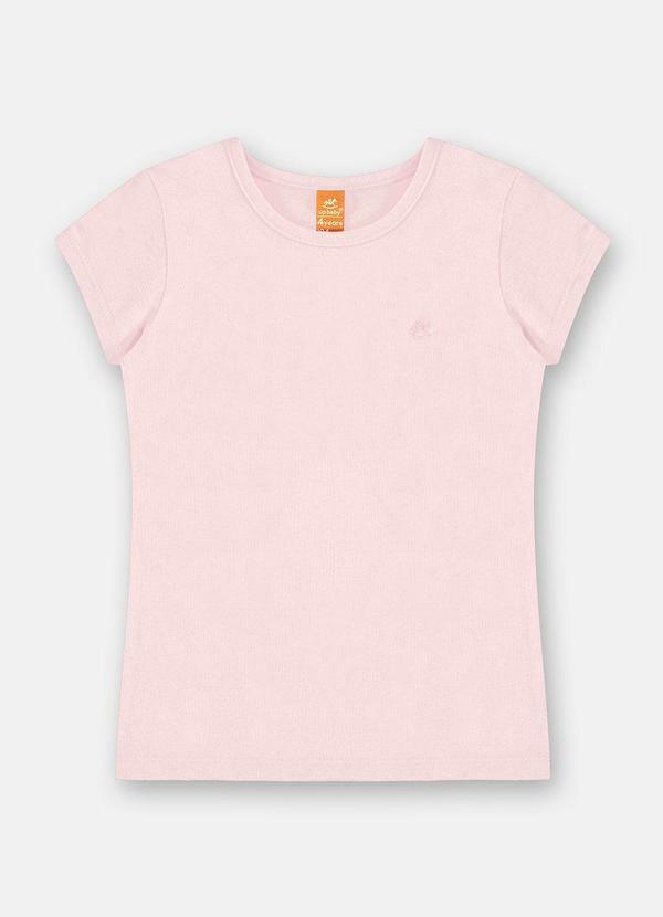 Up Baby - Blusa Infantil Menina Manga Curta Rosa
