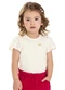 Colorittá - Blusa Infantil Menina Manga Godê Laise Vermelho - variação: Branco