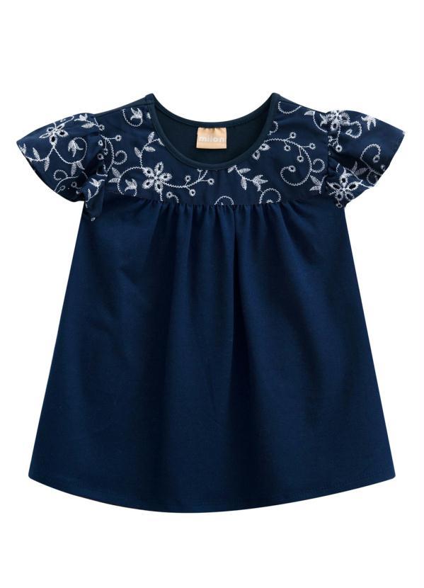 Milon - Blusa Infantil Menina Marinho