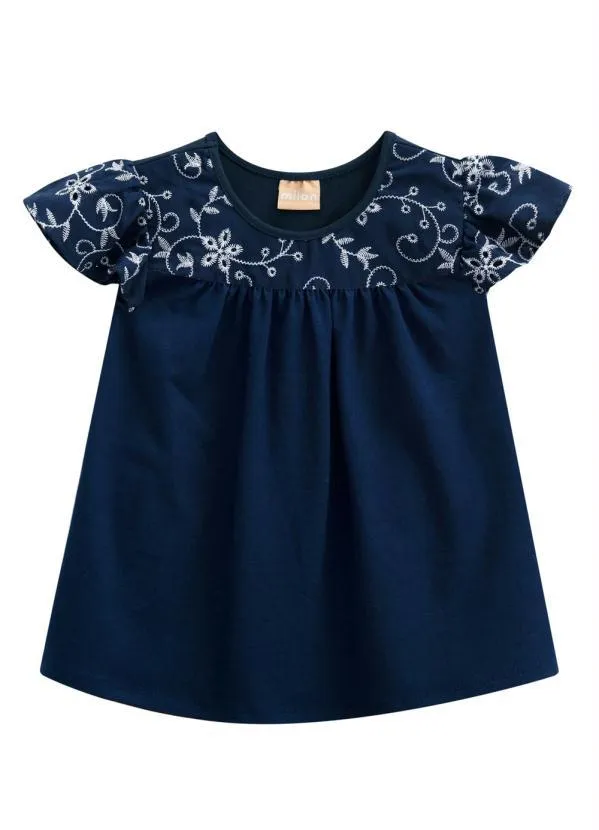 Milon - Blusa Infantil Menina Marinho