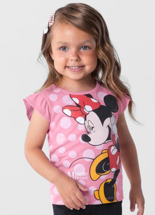 Brandili - Blusa Infantil Menina Minnie Mouse Rosa