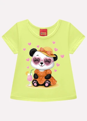 Kyly - Blusa Infantil Menina Pandinha Amarelo - KYLY