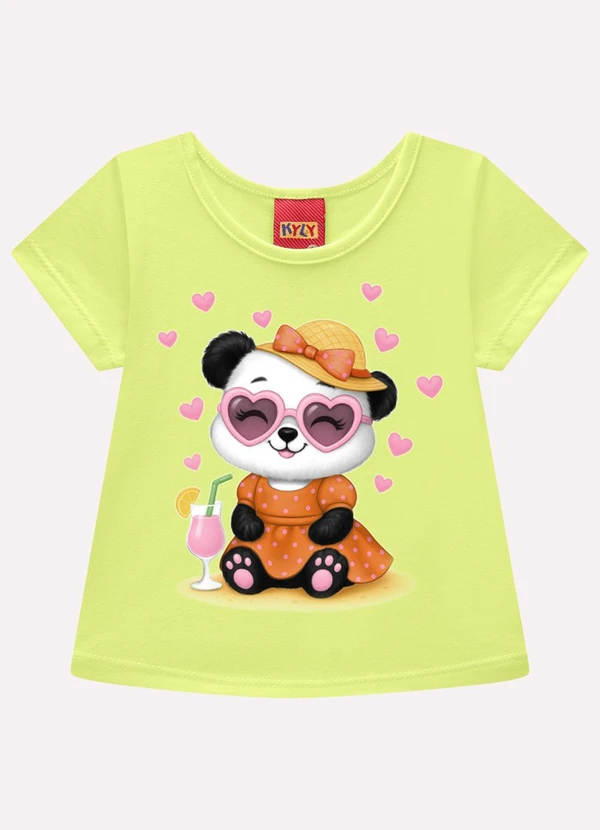 Kyly - Blusa Infantil Menina Pandinha Amarelo