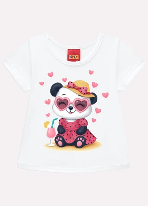 Kyly - Blusa Infantil Menina Pandinha Branco - KYLY