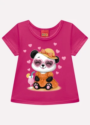 Kyly - Blusa Infantil Menina Pandinha Rosa - KYLY