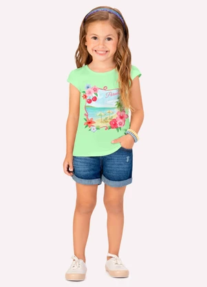 Kyly - Blusa Infantil Menina Praia Verde - KYLY