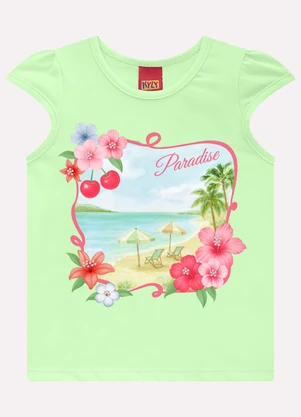 Kyly - Blusa Infantil Menina Praia Verde - KYLY