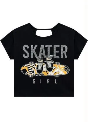 Kyly - Blusa Infantil Menina Preto - KYLY