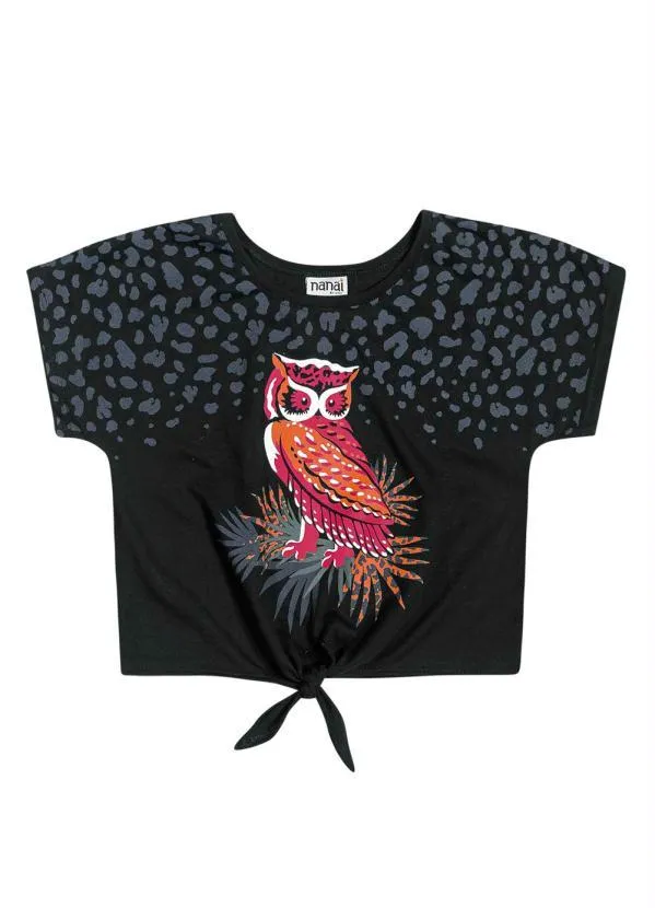 Nanai - Blusa Infantil Menina Preto