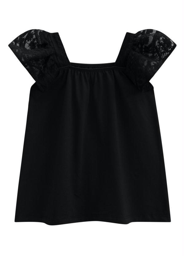 Milon - Blusa Infantil Menina Preto