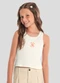 Brandili - Blusa Infantil Menina Regata em Ribana Rosa - variação: Natural